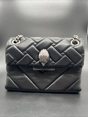 Kurt Geiger London Black Leather Kensington Mini Crossbody Eagle Head Chain Bag